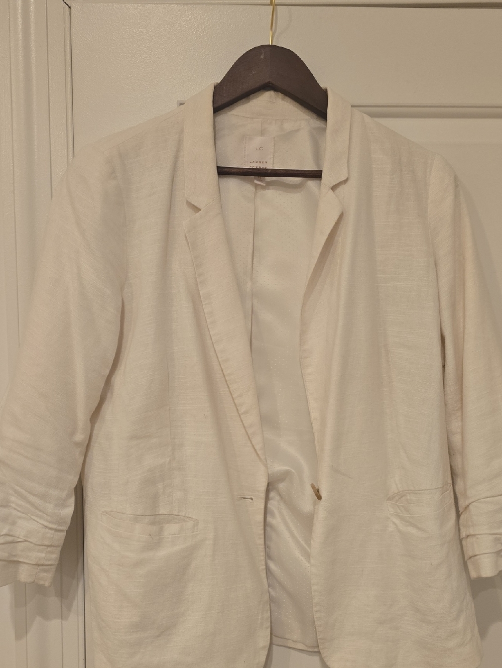 LC Lauren Conrad Off-White Relaxed Blazer Jacket